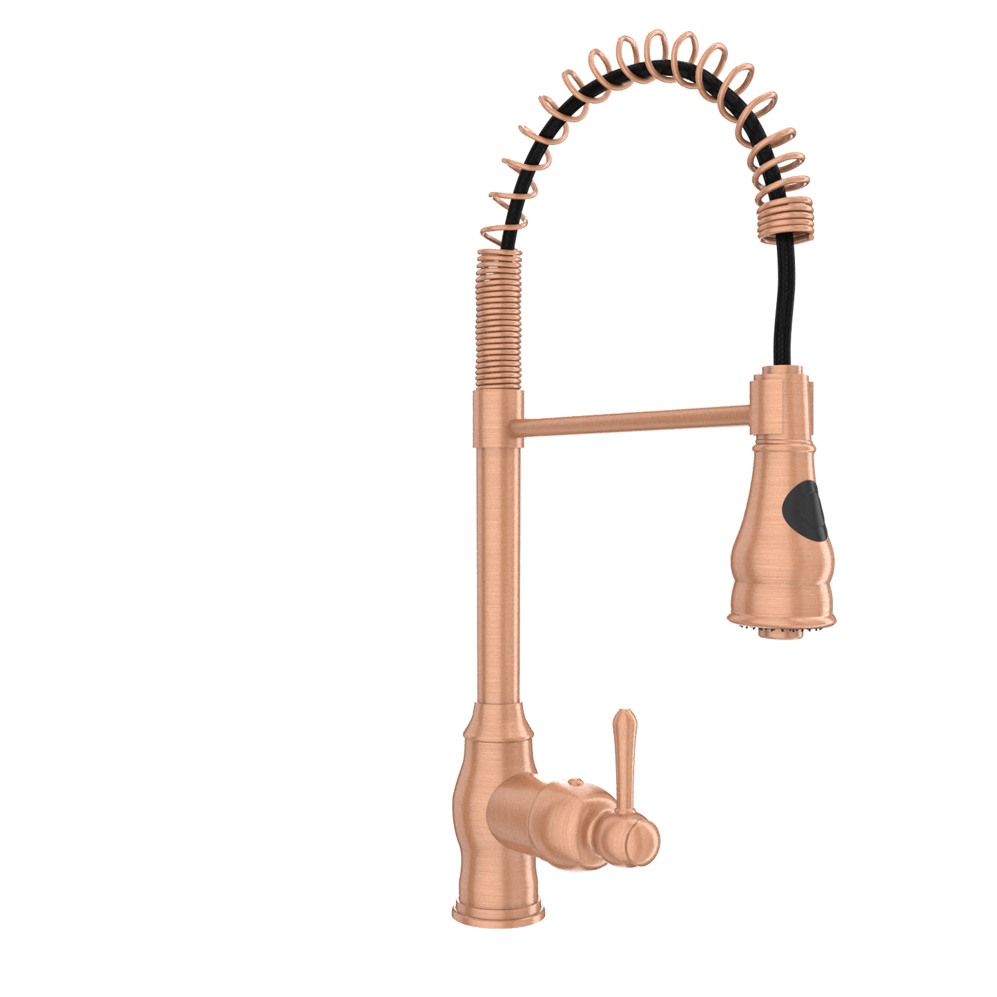 Copper Pre-Rinse Spring Kitchen Faucet, Single Level Solid Brass Kitchen Sink Faucets with Pull Down Sprayer - AK96518C