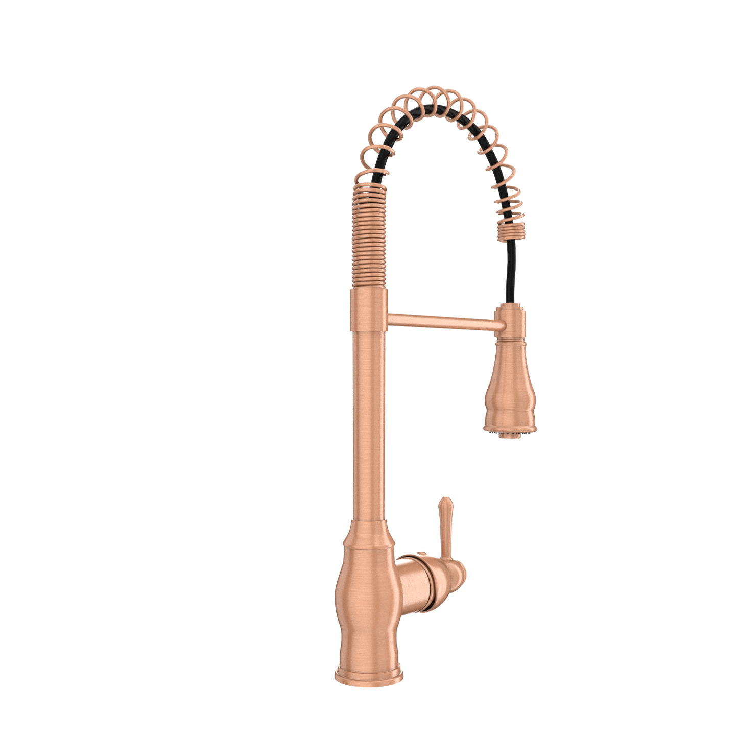 Copper Pre-Rinse Spring Kitchen Faucet, Single Level Solid Brass Kitchen Sink Faucets with Pull Down Sprayer - AK96518C