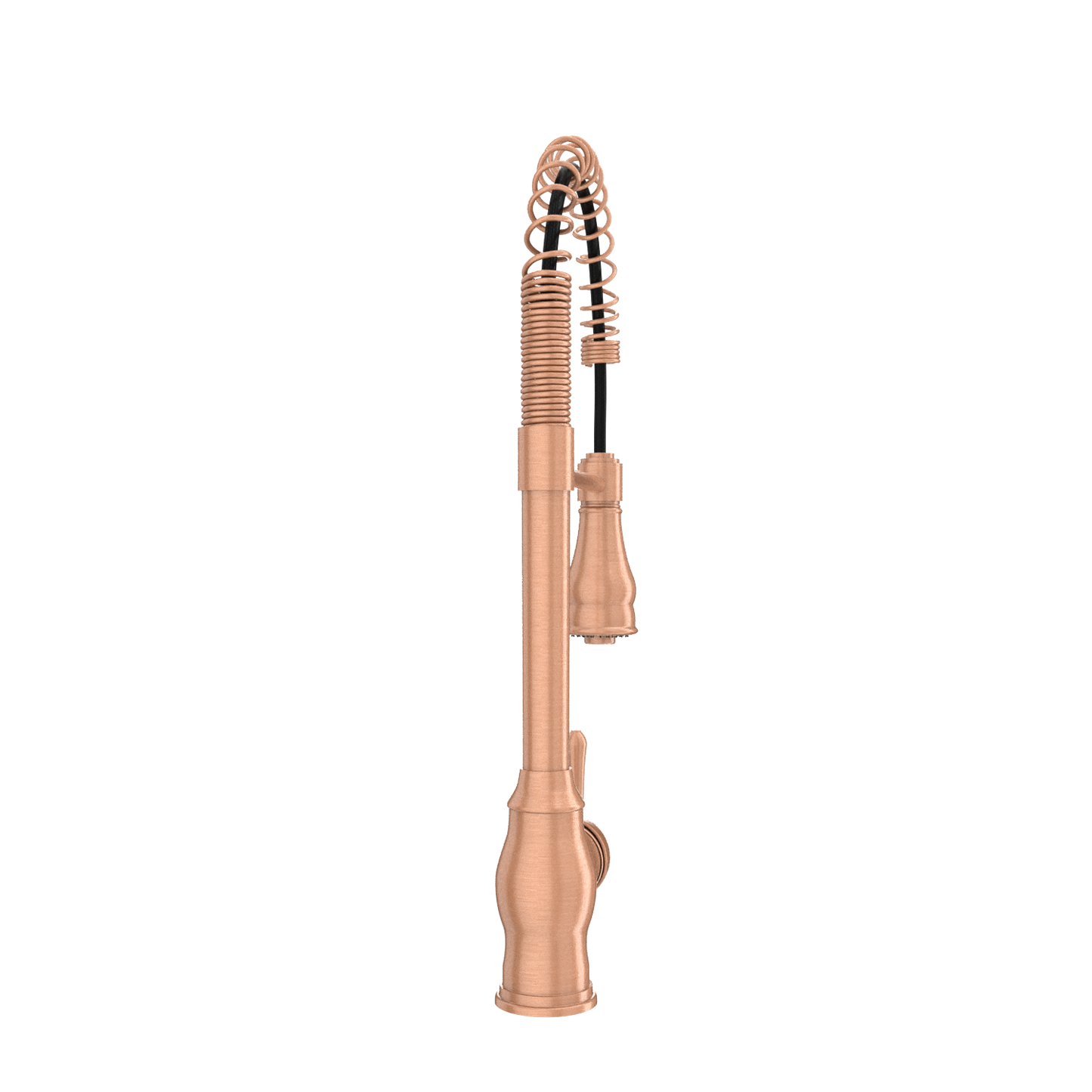 Copper Kitchen Faucet with Soap Dispenser, Single Handle Solid Brass High Arc Pull Down Sprayer Head Kitchen Sink Faucets with Deck Plate