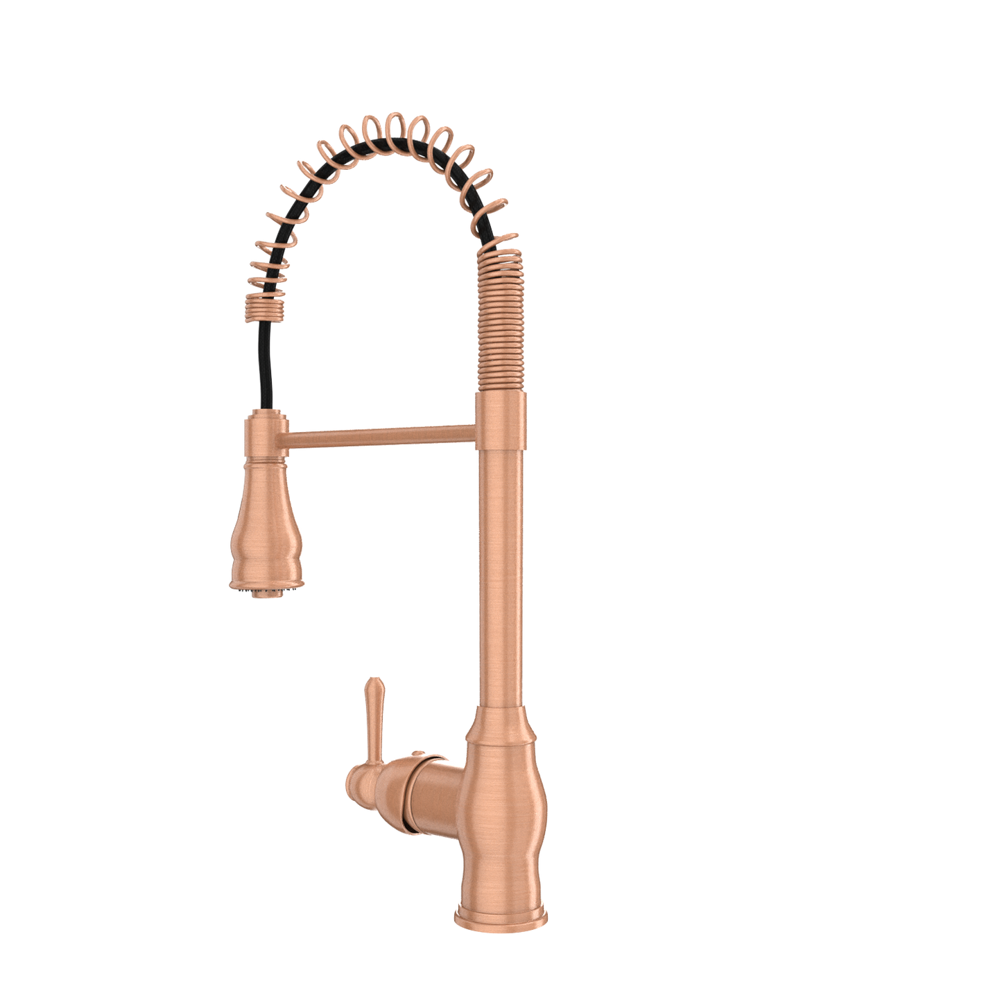 Copper Pre-Rinse Spring Kitchen Faucet, Single Level Solid Brass Kitchen Sink Faucets with Pull Down Sprayer - AK96518C