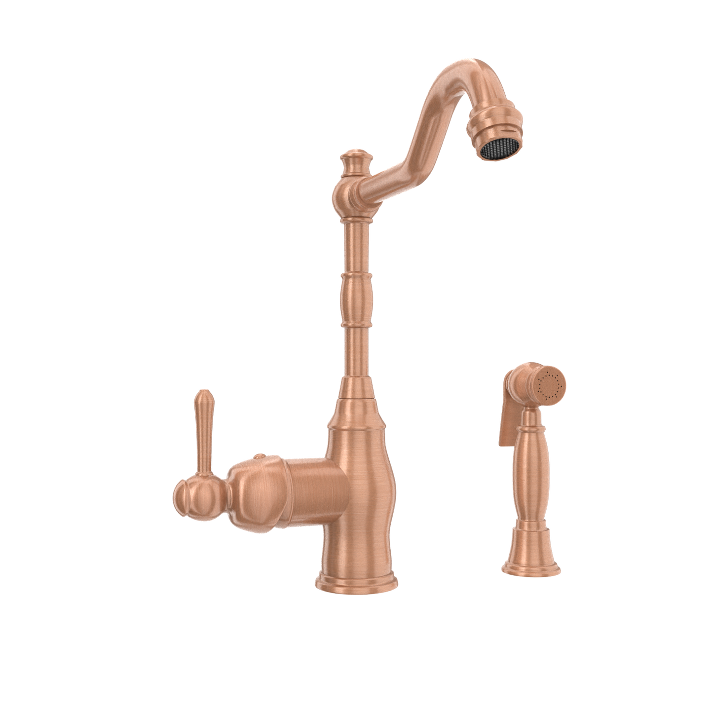 One-Handle Copper Widespread Kitchen Faucet with Side Sprayer - AK96918C