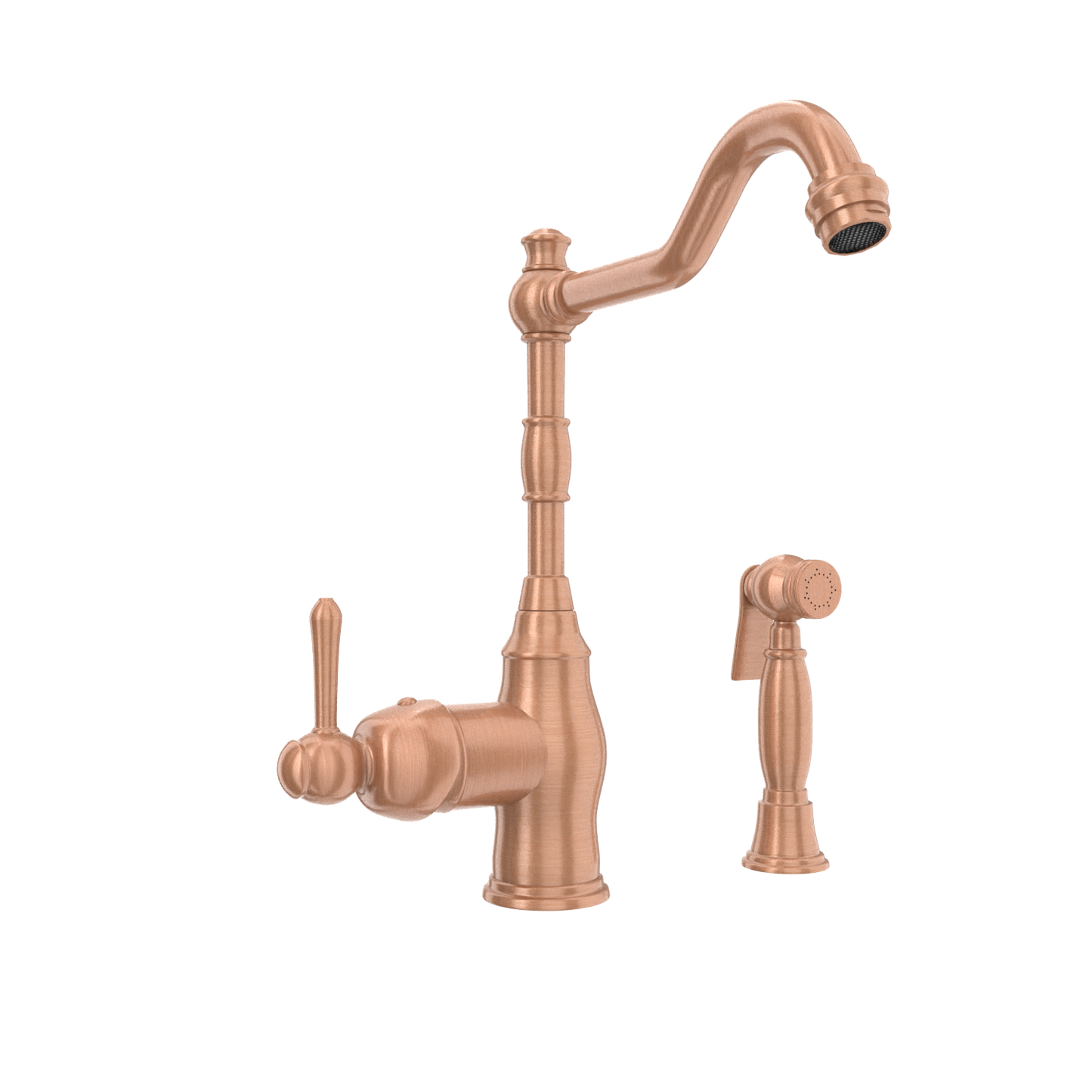 One-Handle Copper Widespread Kitchen Faucet with Side Sprayer - AK96918C