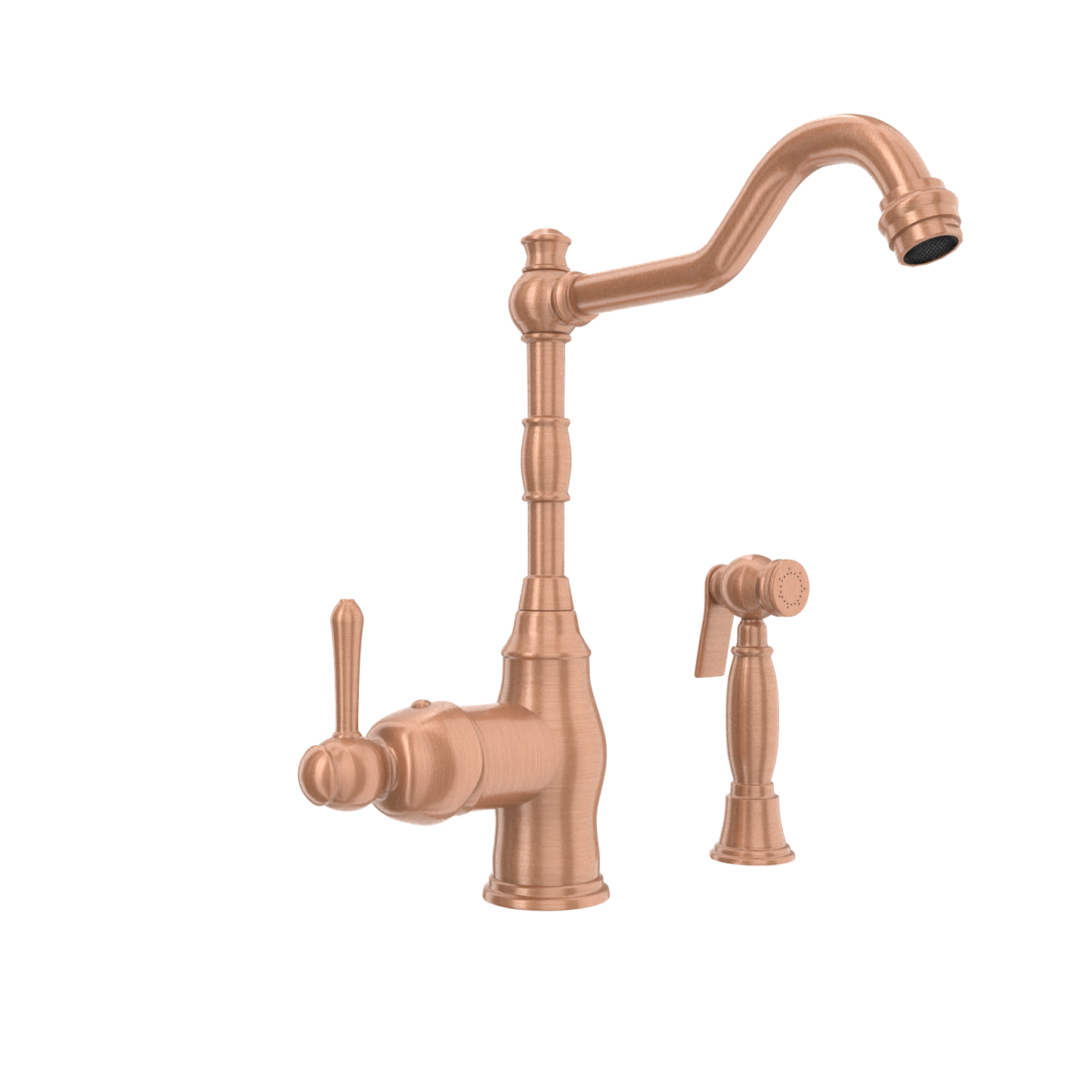 One-Handle Copper Widespread Kitchen Faucet with Side Sprayer - AK96918C