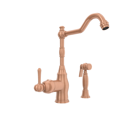 One-Handle Copper Widespread Kitchen Faucet with Side Sprayer - AK96918C