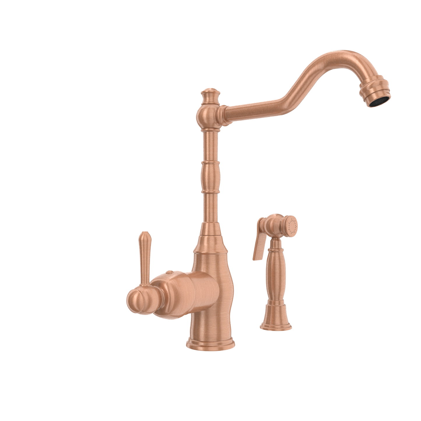 One-Handle Copper Widespread Kitchen Faucet with Side Sprayer - AK96918C