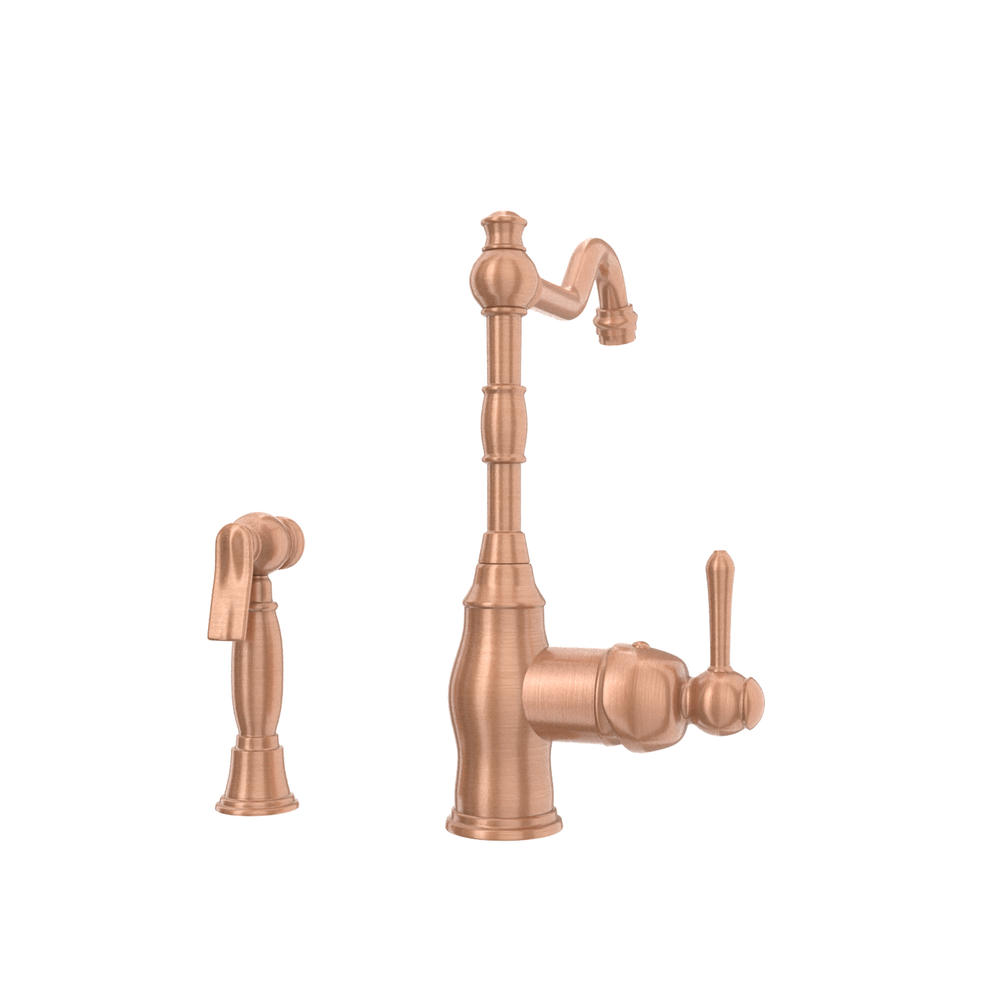One-Handle Copper Widespread Kitchen Faucet with Side Sprayer - AK96918C