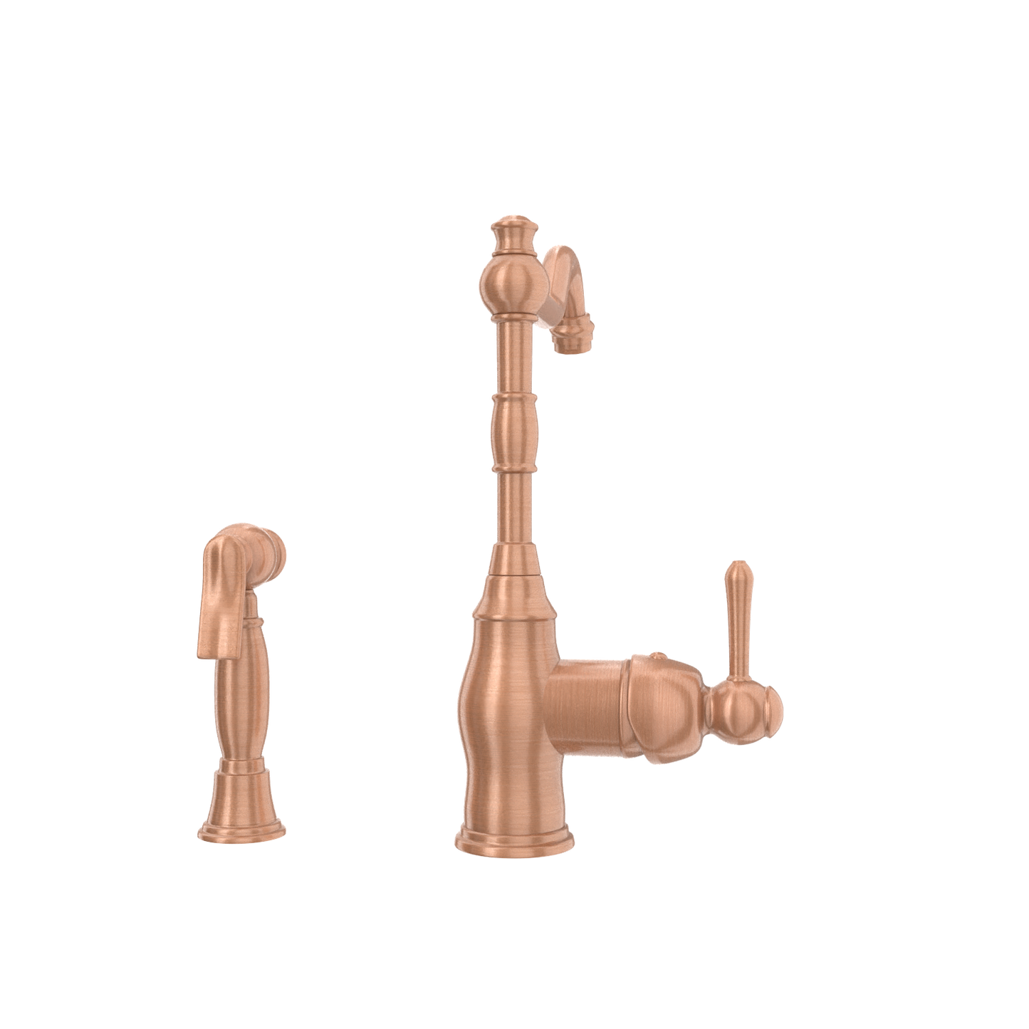 One-Handle Copper Widespread Kitchen Faucet with Side Sprayer - AK96918C