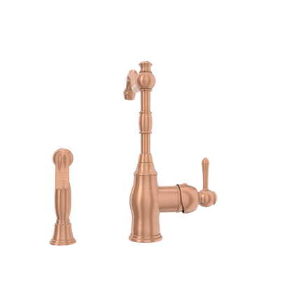 One-Handle Copper Widespread Kitchen Faucet with Side Sprayer - AK96918C