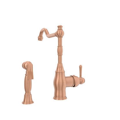 One-Handle Copper Widespread Kitchen Faucet with Side Sprayer - AK96918C