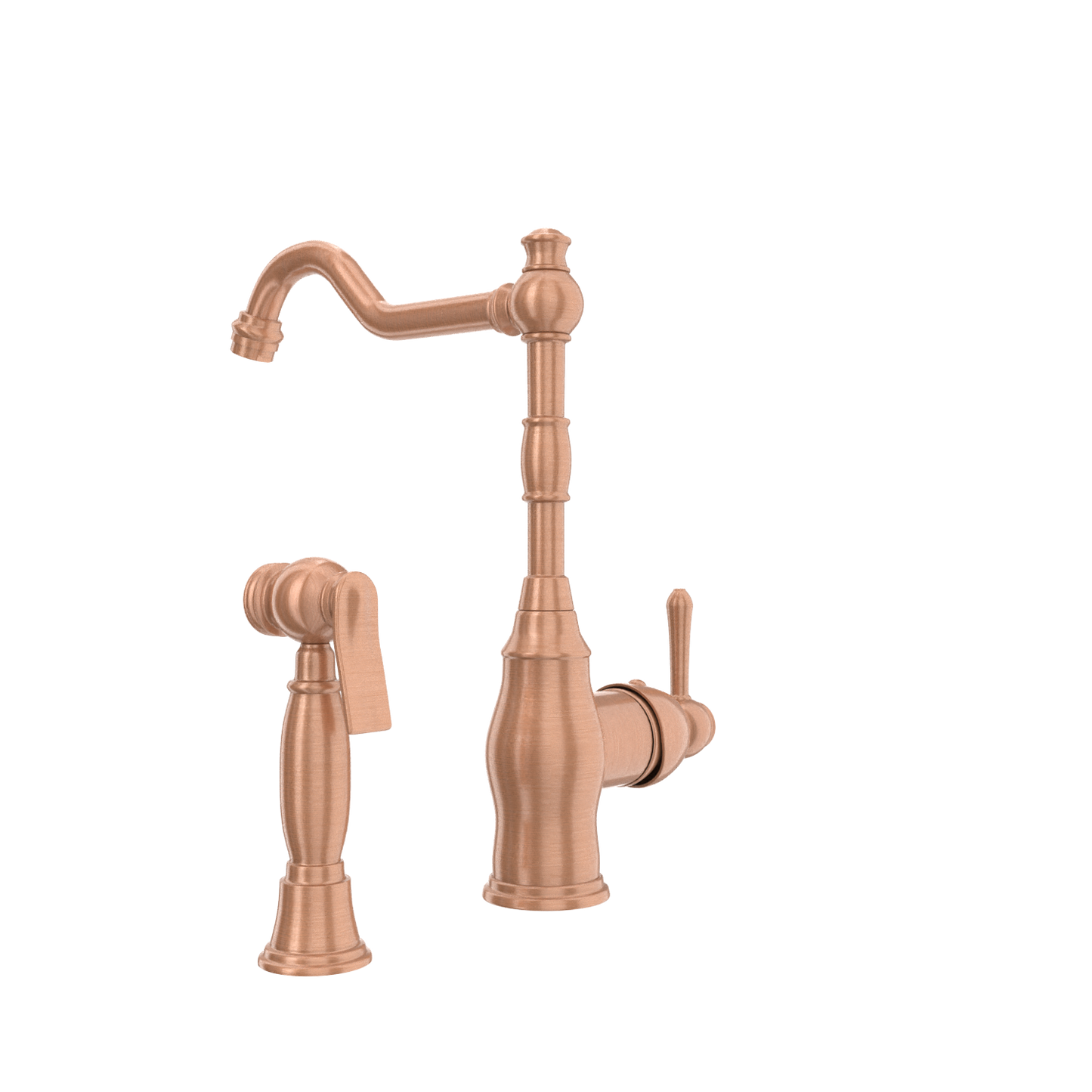 One-Handle Copper Widespread Kitchen Faucet with Side Sprayer - AK96918C