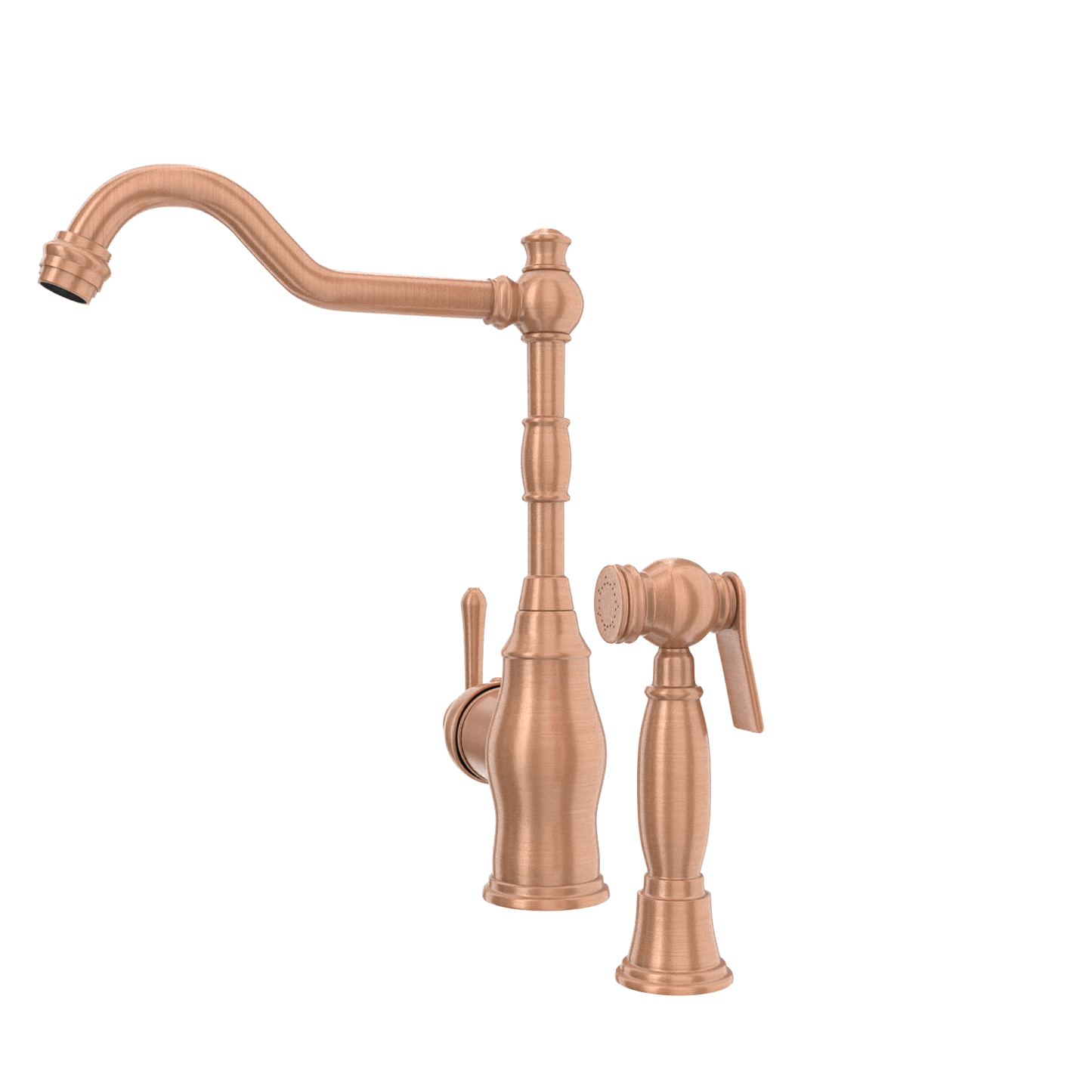 One-Handle Copper Widespread Kitchen Faucet with Side Sprayer - AK96918C