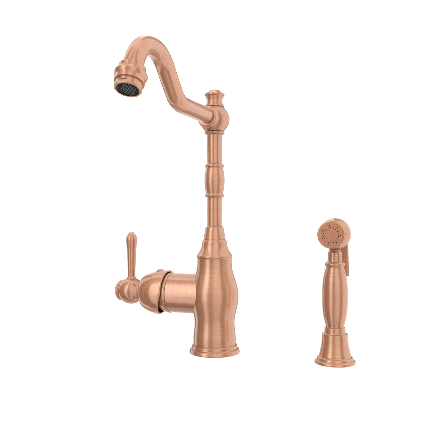 One-Handle Copper Widespread Kitchen Faucet with Side Sprayer - AK96918C