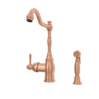 One-Handle Copper Widespread Kitchen Faucet with Side Sprayer - AK96918C