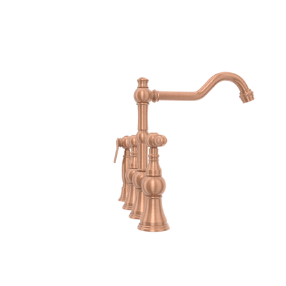 Two-Handles Copper Bridge Kitchen Faucet with Side Sprayer - AK96718C