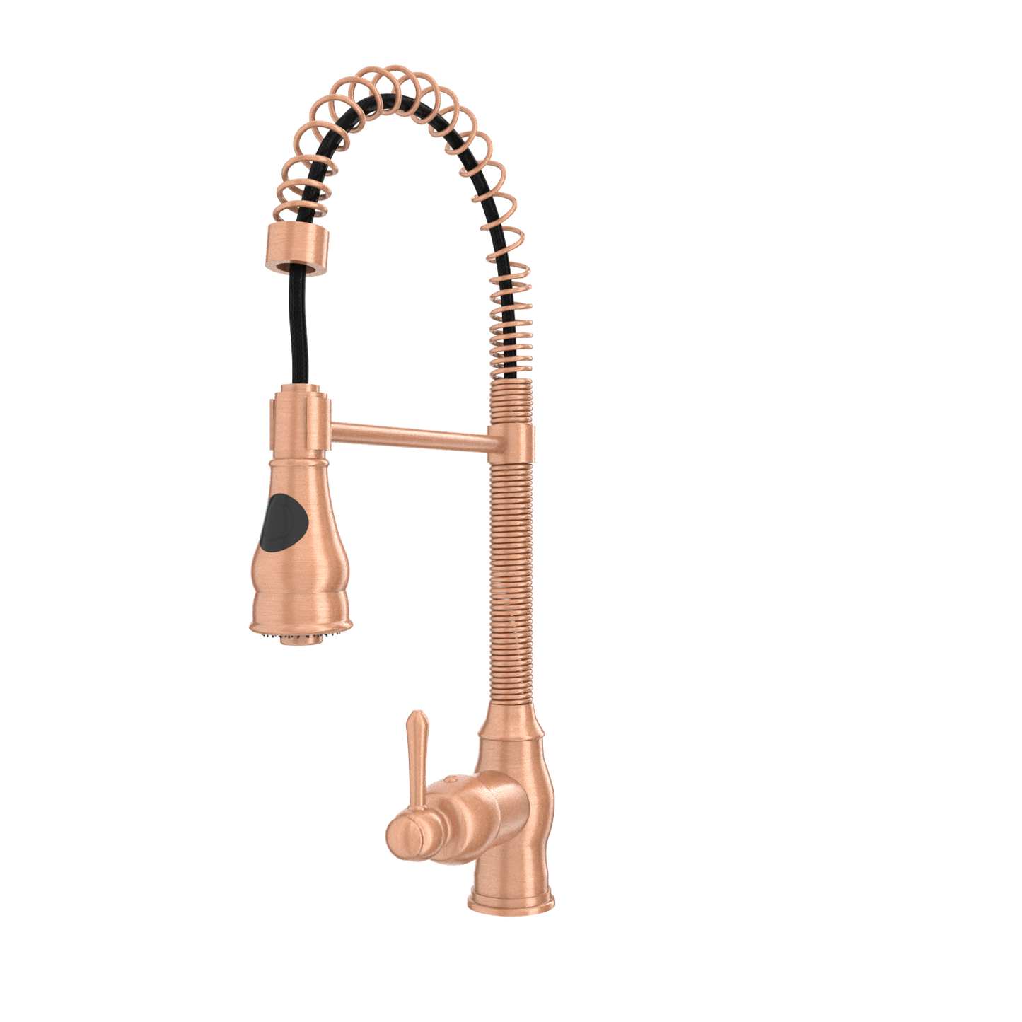 Copper Pre-Rinse Spring Kitchen Faucet, Single Level Solid Brass Kitchen Sink Faucets with Pull Down Sprayer - AK96518A-C