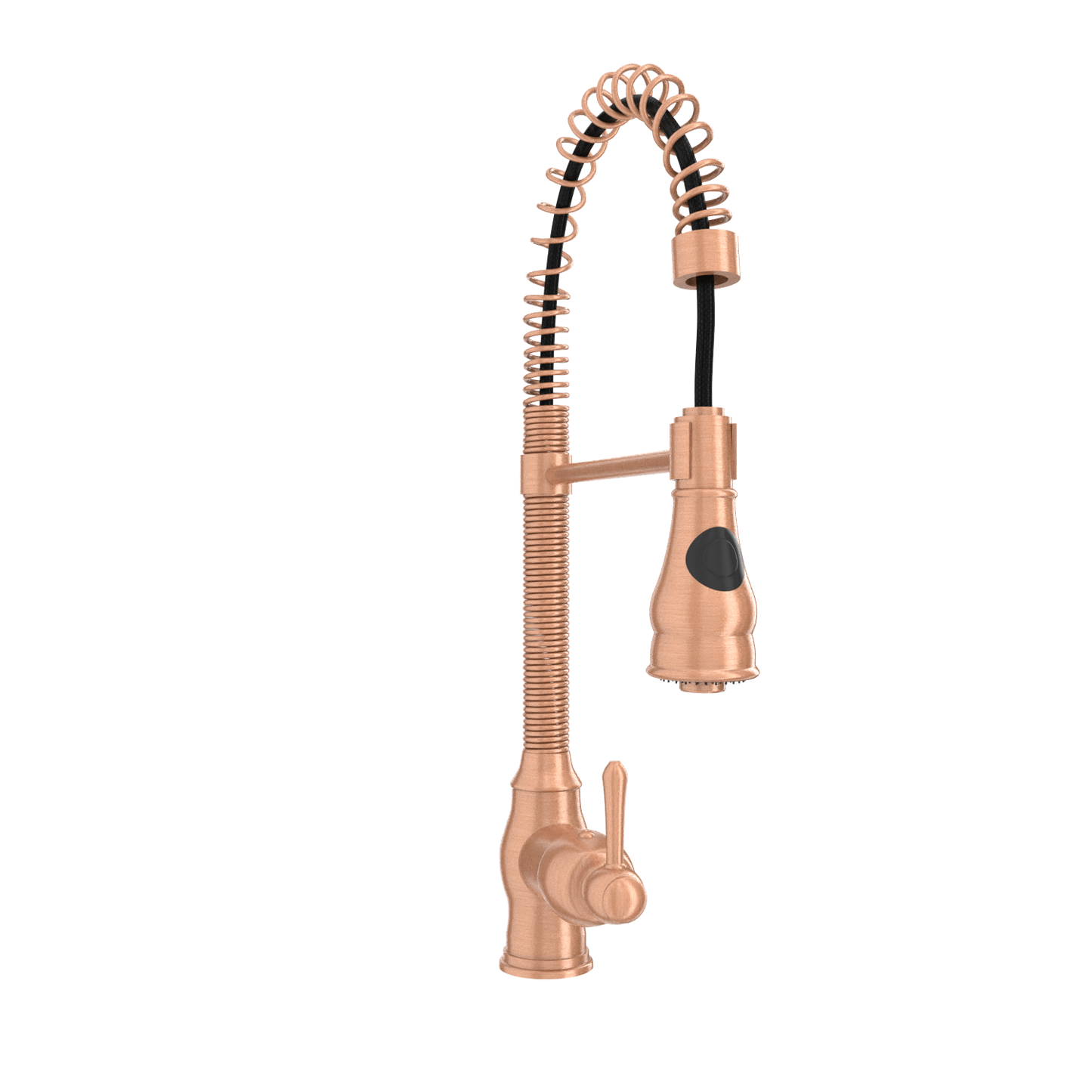 Copper Pre-Rinse Spring Kitchen Faucet, Single Level Solid Brass Kitchen Sink Faucets with Pull Down Sprayer - AK96518A-C