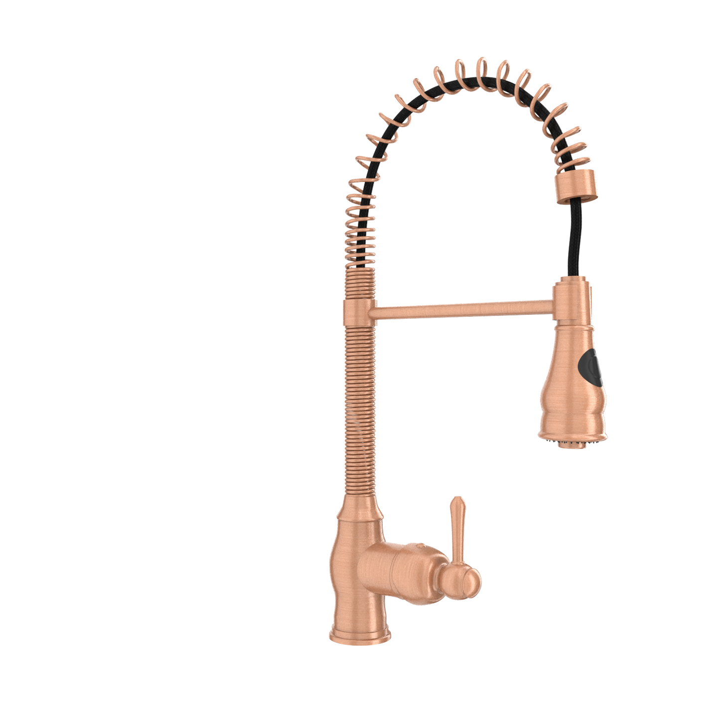 Copper Pre-Rinse Spring Kitchen Faucet, Single Level Solid Brass Kitchen Sink Faucets with Pull Down Sprayer - AK96518A-C