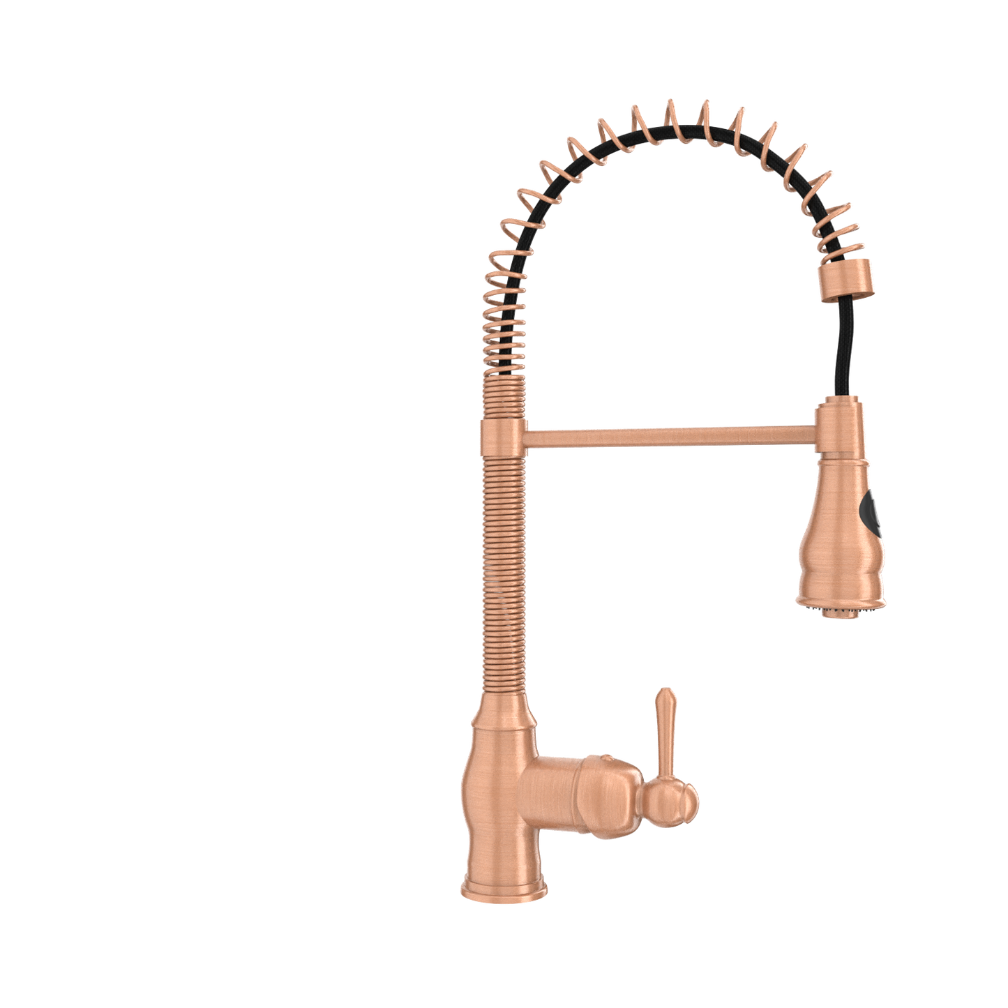 Copper Pre-Rinse Spring Kitchen Faucet, Single Level Solid Brass Kitchen Sink Faucets with Pull Down Sprayer - AK96518A-C
