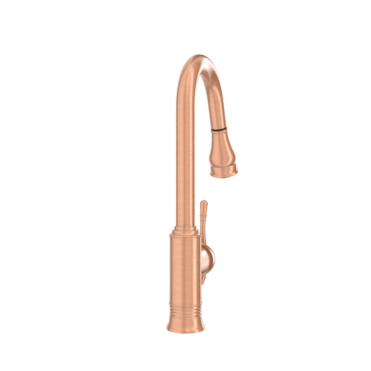 Copper Kitchen Faucet with Soap Dispenser, Single Handle Solid Brass High Arc Pull Down Sprayer Head Kitchen Sink Faucets with Deck Plate