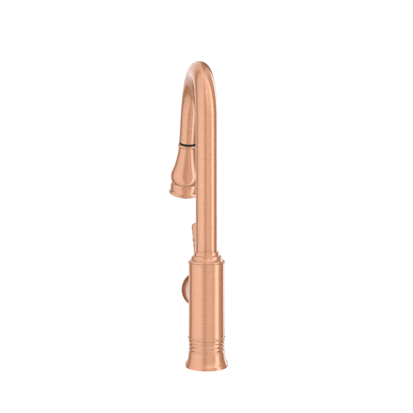 Copper Kitchen Faucet with Soap Dispenser, Single Handle Solid Brass High Arc Pull Down Sprayer Head Kitchen Sink Faucets with Deck Plate