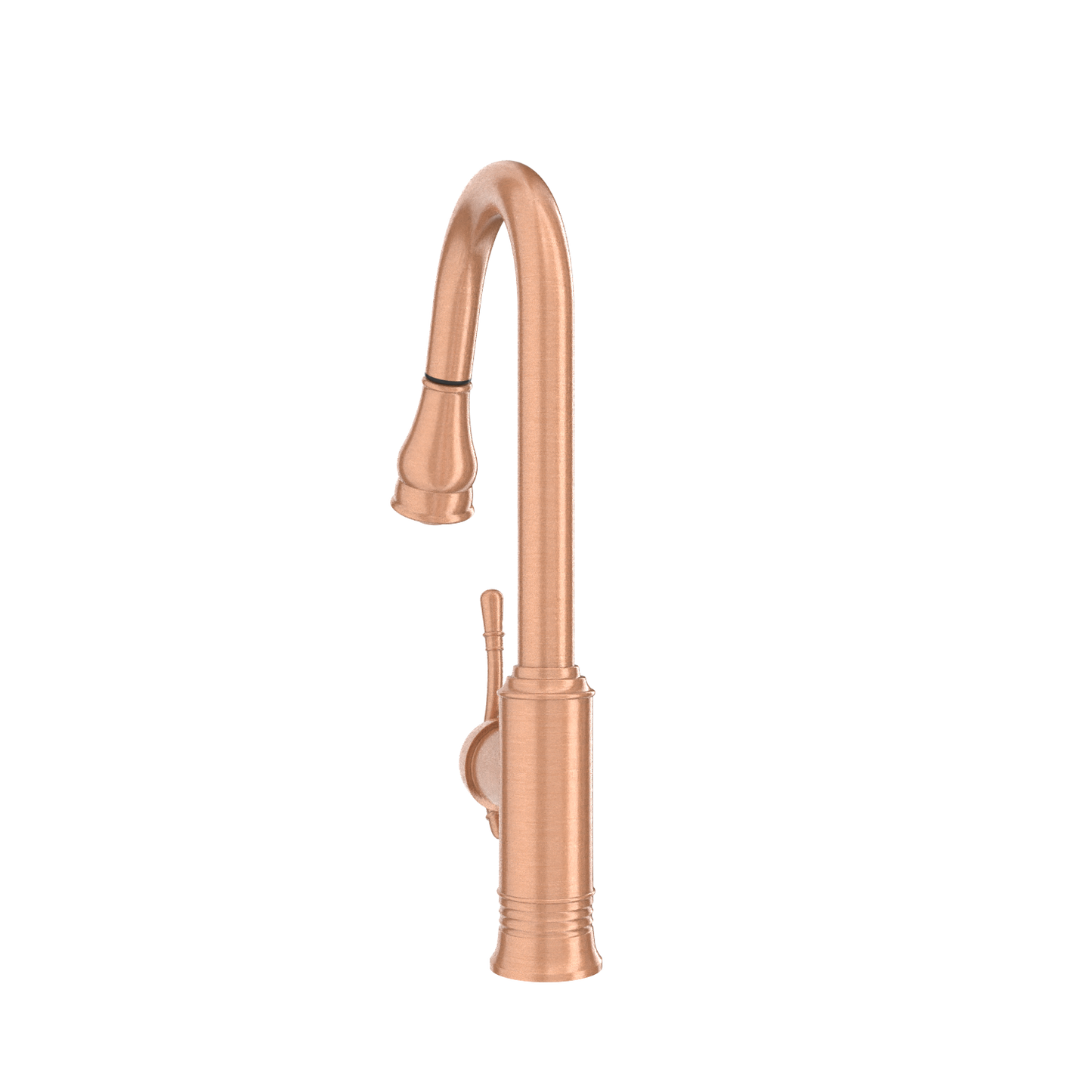 Copper Kitchen Faucet with Soap Dispenser, Single Handle Solid Brass High Arc Pull Down Sprayer Head Kitchen Sink Faucets with Deck Plate