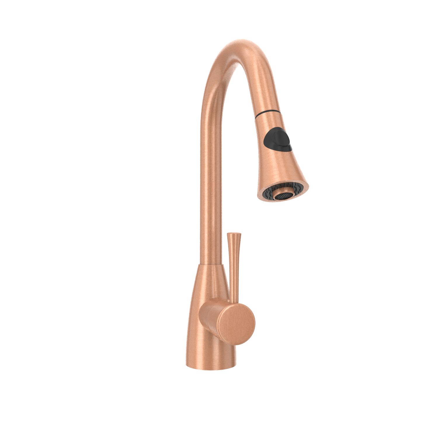 Copper Kitchen Faucet with Soap Dispenser, Single Handle Solid Brass High Arc Pull Down Sprayer Head Kitchen Sink Faucets with Deck Plate