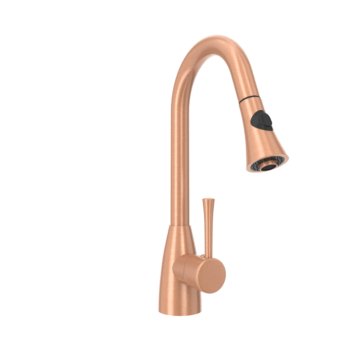 Copper Kitchen Faucet with Soap Dispenser, Single Handle Solid Brass High Arc Pull Down Sprayer Head Kitchen Sink Faucets with Deck Plate