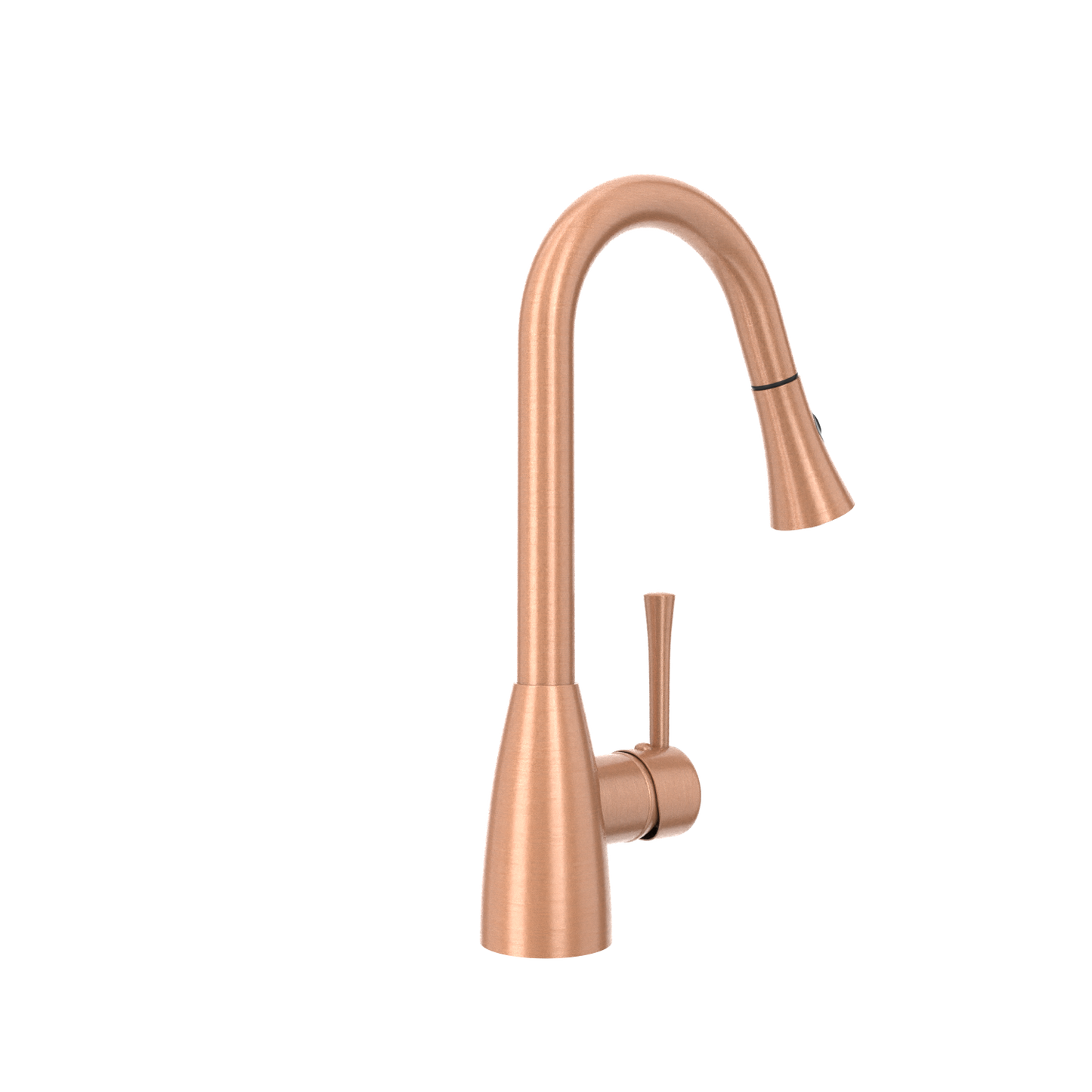 Copper Kitchen Faucet with Soap Dispenser, Single Handle Solid Brass High Arc Pull Down Sprayer Head Kitchen Sink Faucets with Deck Plate