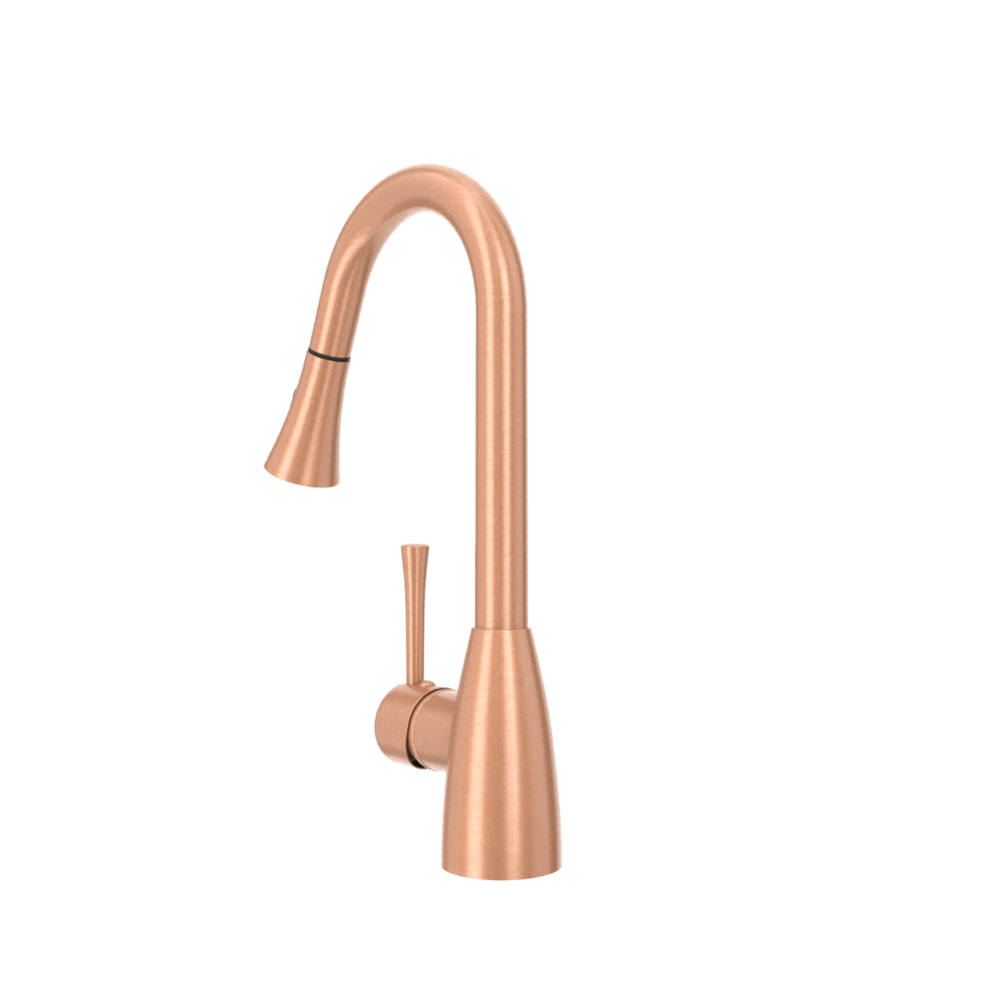 Copper Kitchen Faucet with Soap Dispenser, Single Handle Solid Brass High Arc Pull Down Sprayer Head Kitchen Sink Faucets with Deck Plate