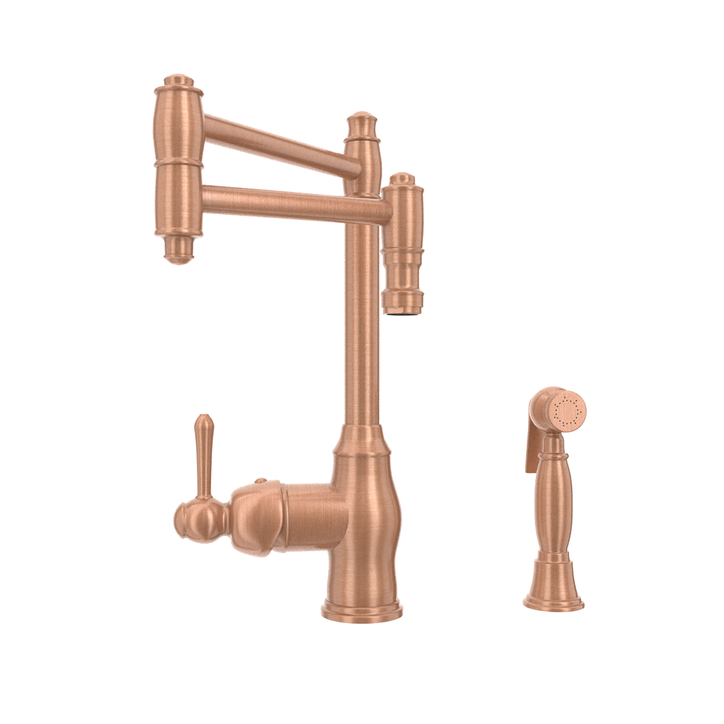 One-Handle Copper Pot Filler Kitchen Faucet with Side Sprayer