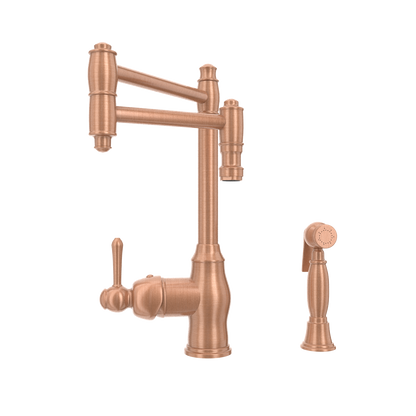 One-Handle Copper Pot Filler Kitchen Faucet with Side Sprayer