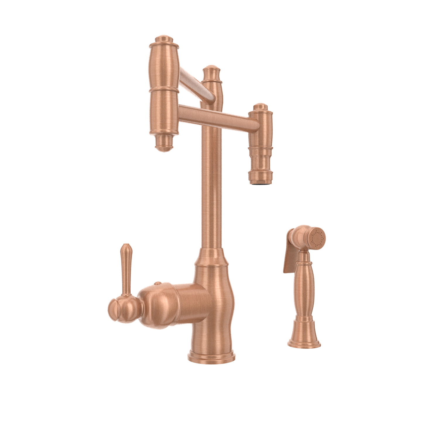 One-Handle Copper Pot Filler Kitchen Faucet with Side Sprayer