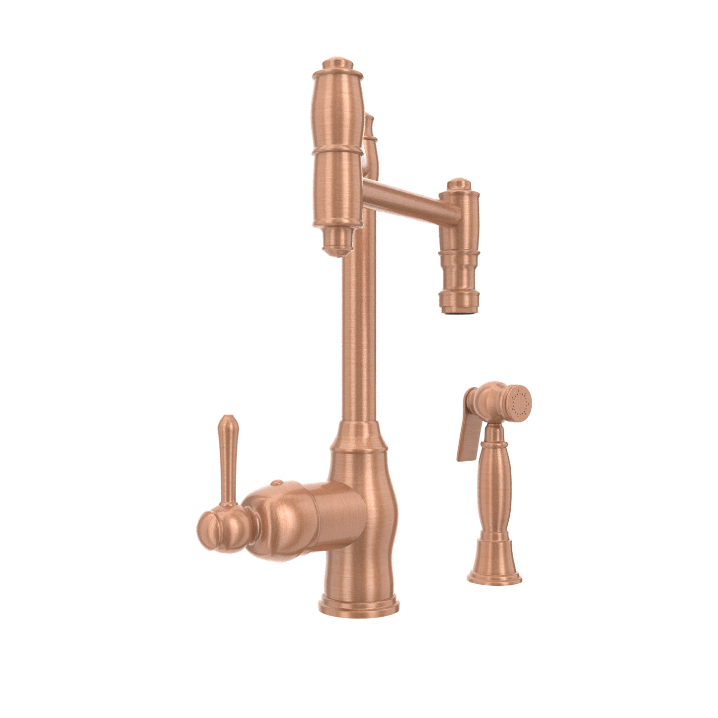 One-Handle Copper Pot Filler Kitchen Faucet with Side Sprayer