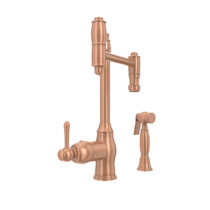 One-Handle Copper Pot Filler Kitchen Faucet with Side Sprayer