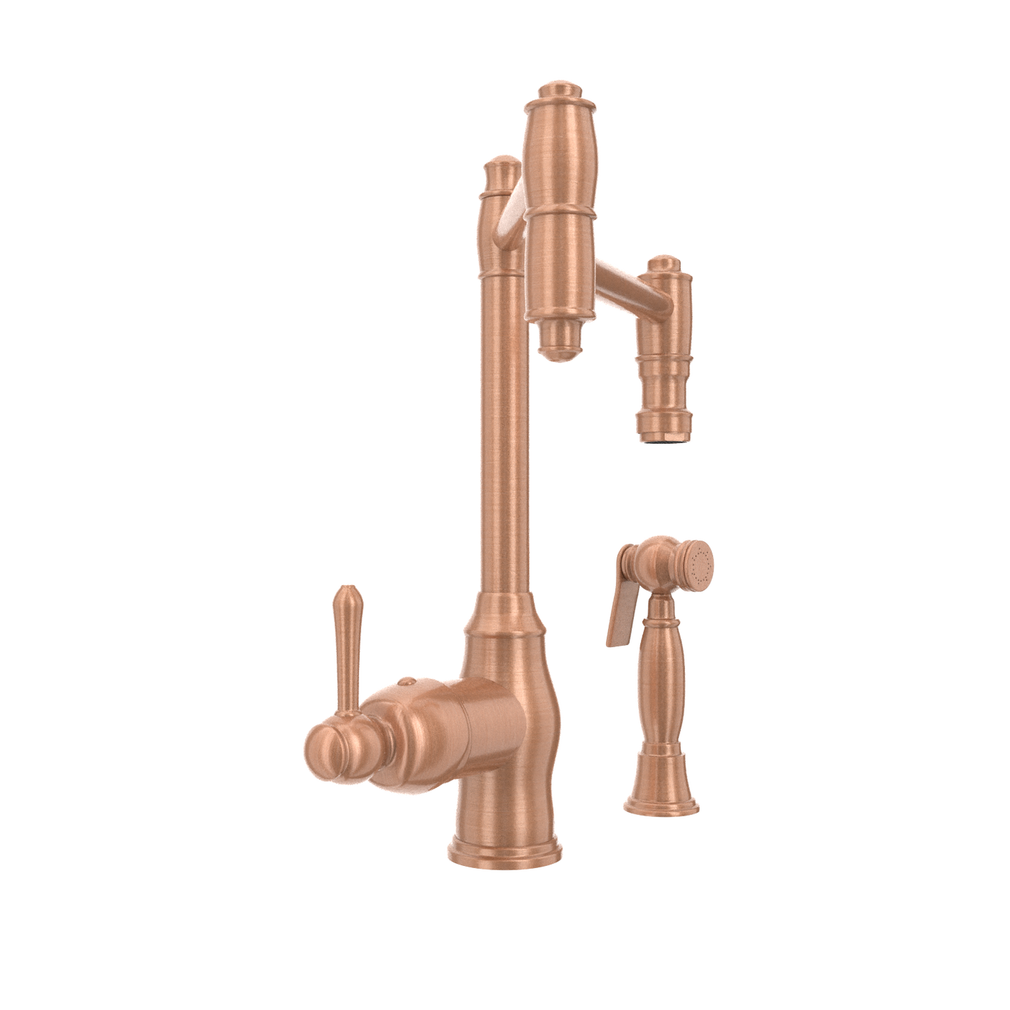 One-Handle Copper Pot Filler Kitchen Faucet with Side Sprayer