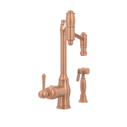 One-Handle Copper Pot Filler Kitchen Faucet with Side Sprayer