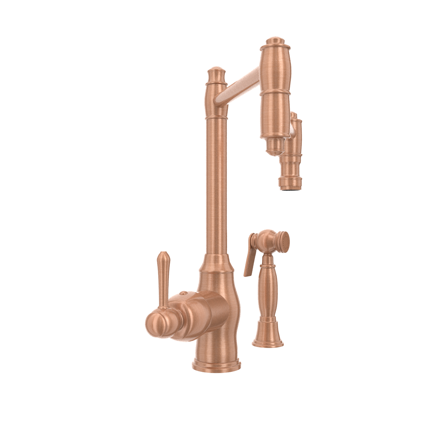 One-Handle Copper Pot Filler Kitchen Faucet with Side Sprayer