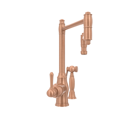 One-Handle Copper Pot Filler Kitchen Faucet with Side Sprayer