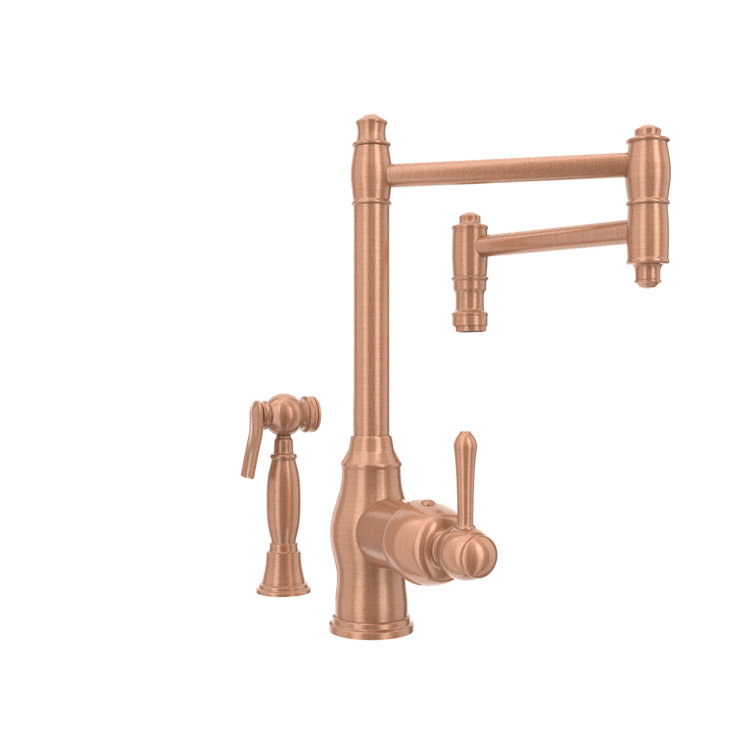 One-Handle Copper Pot Filler Kitchen Faucet with Side Sprayer