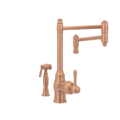 One-Handle Copper Pot Filler Kitchen Faucet with Side Sprayer