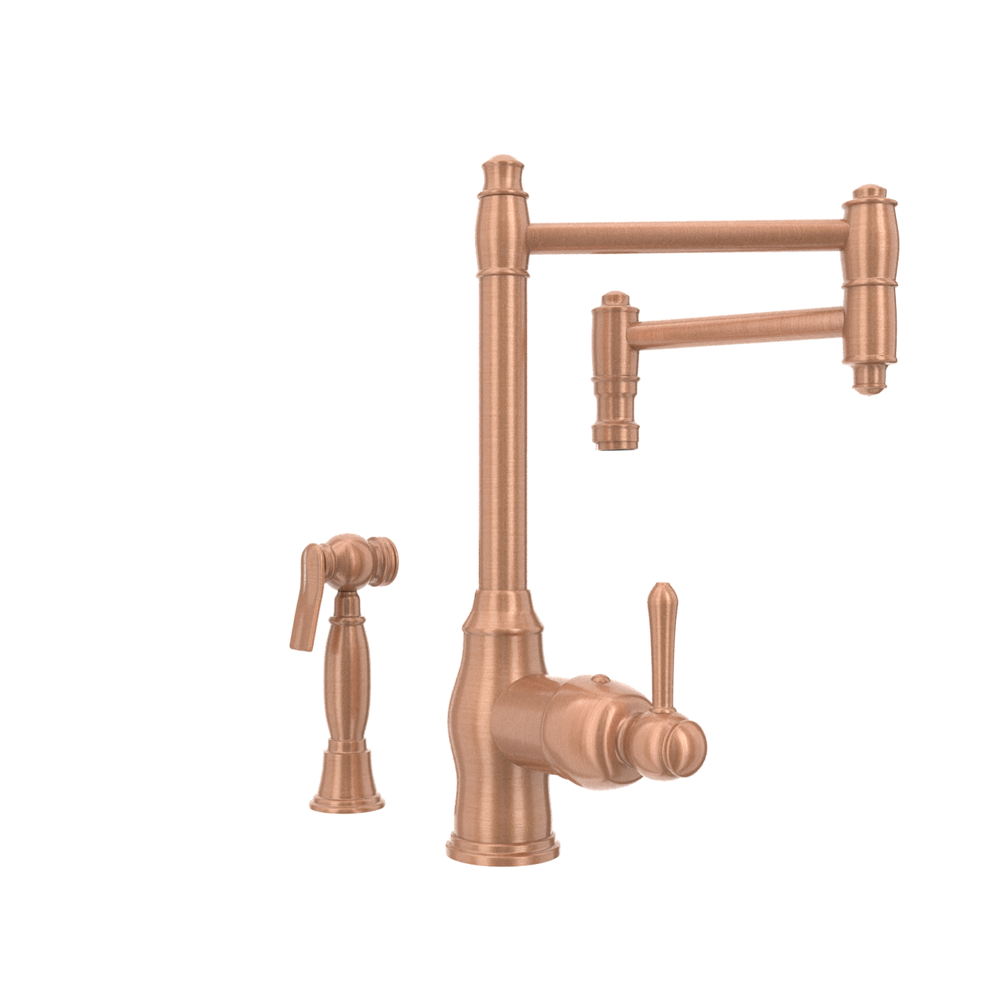 One-Handle Copper Pot Filler Kitchen Faucet with Side Sprayer