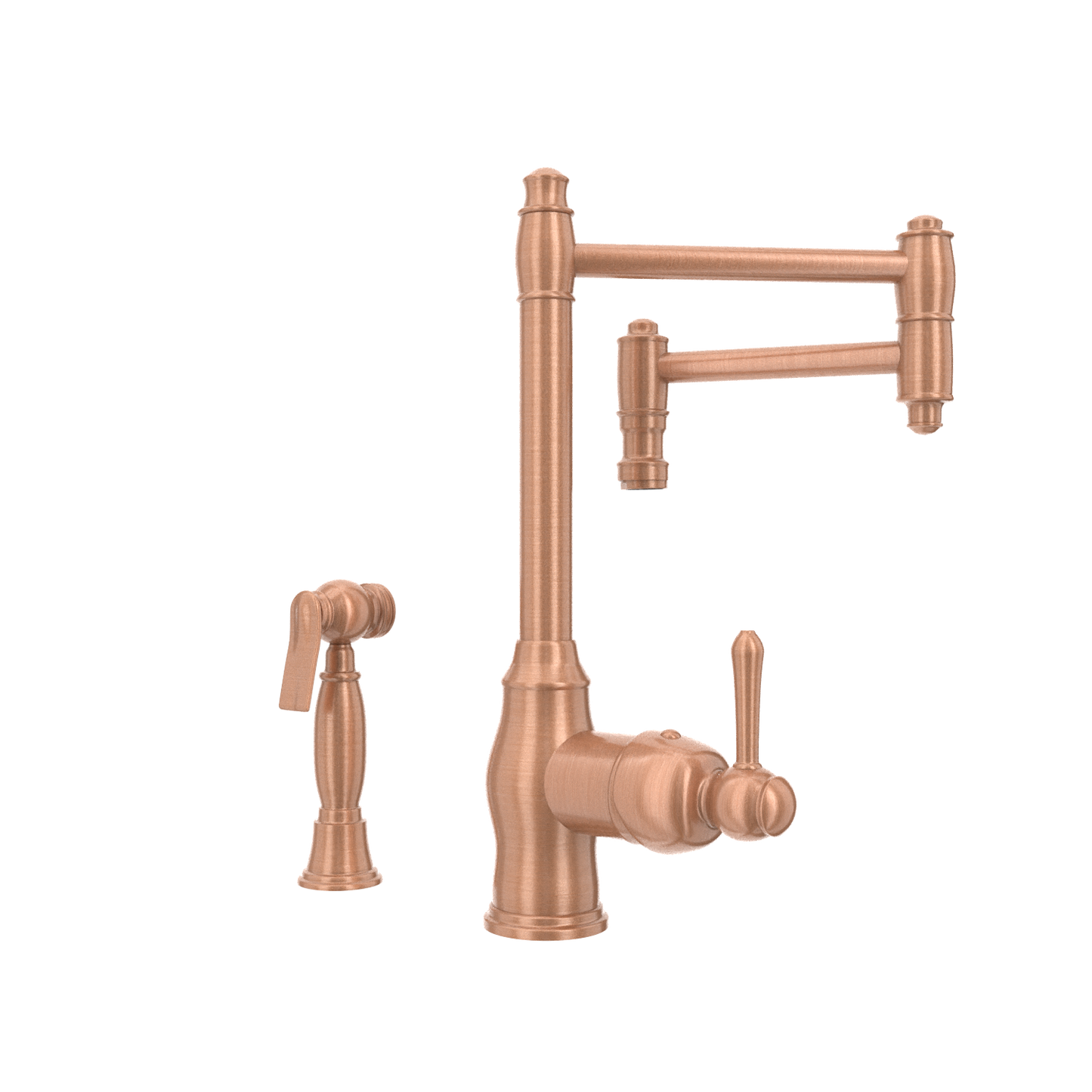 One-Handle Copper Pot Filler Kitchen Faucet with Side Sprayer