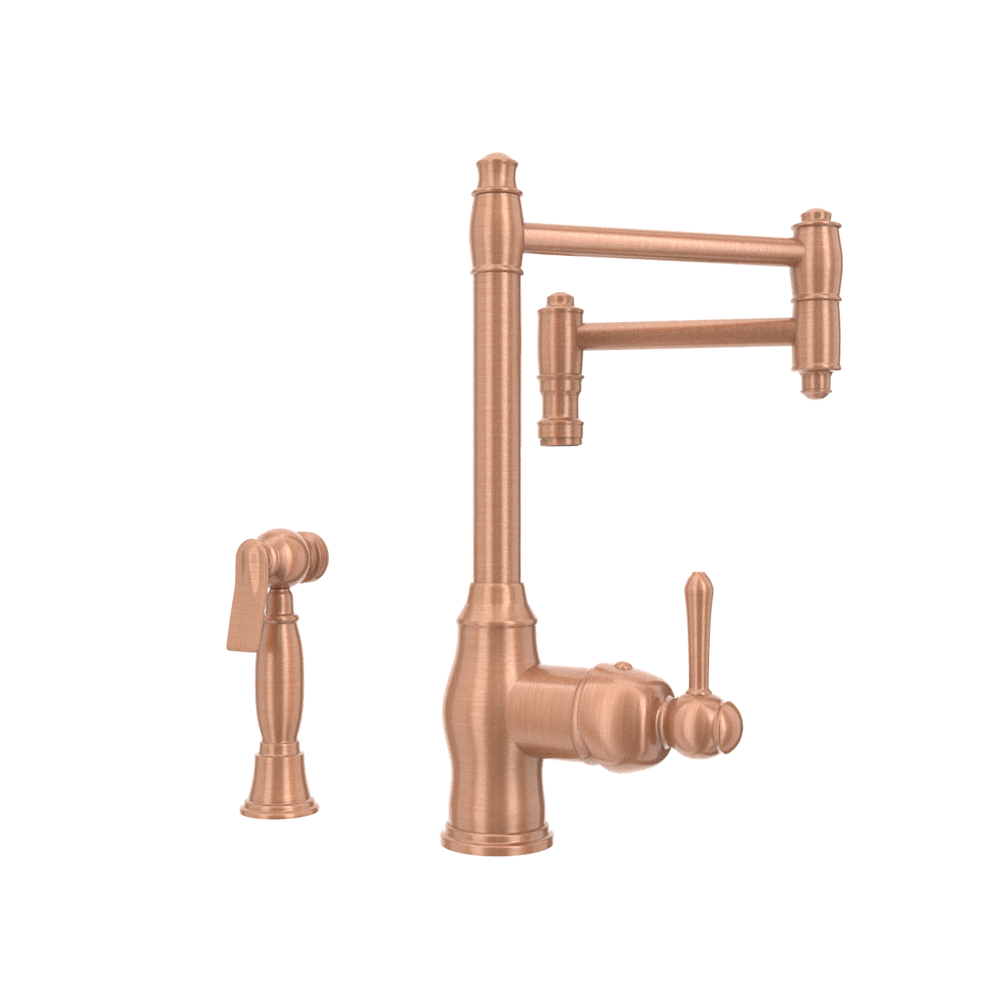One-Handle Copper Pot Filler Kitchen Faucet with Side Sprayer