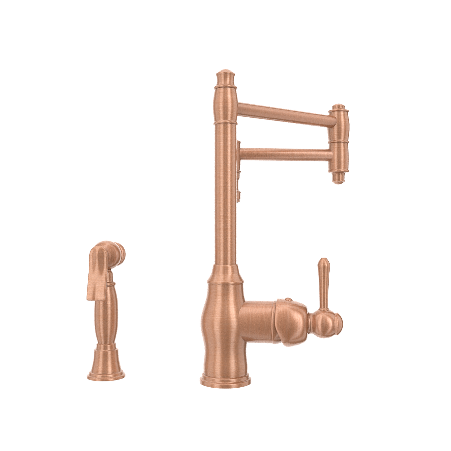 One-Handle Copper Pot Filler Kitchen Faucet with Side Sprayer