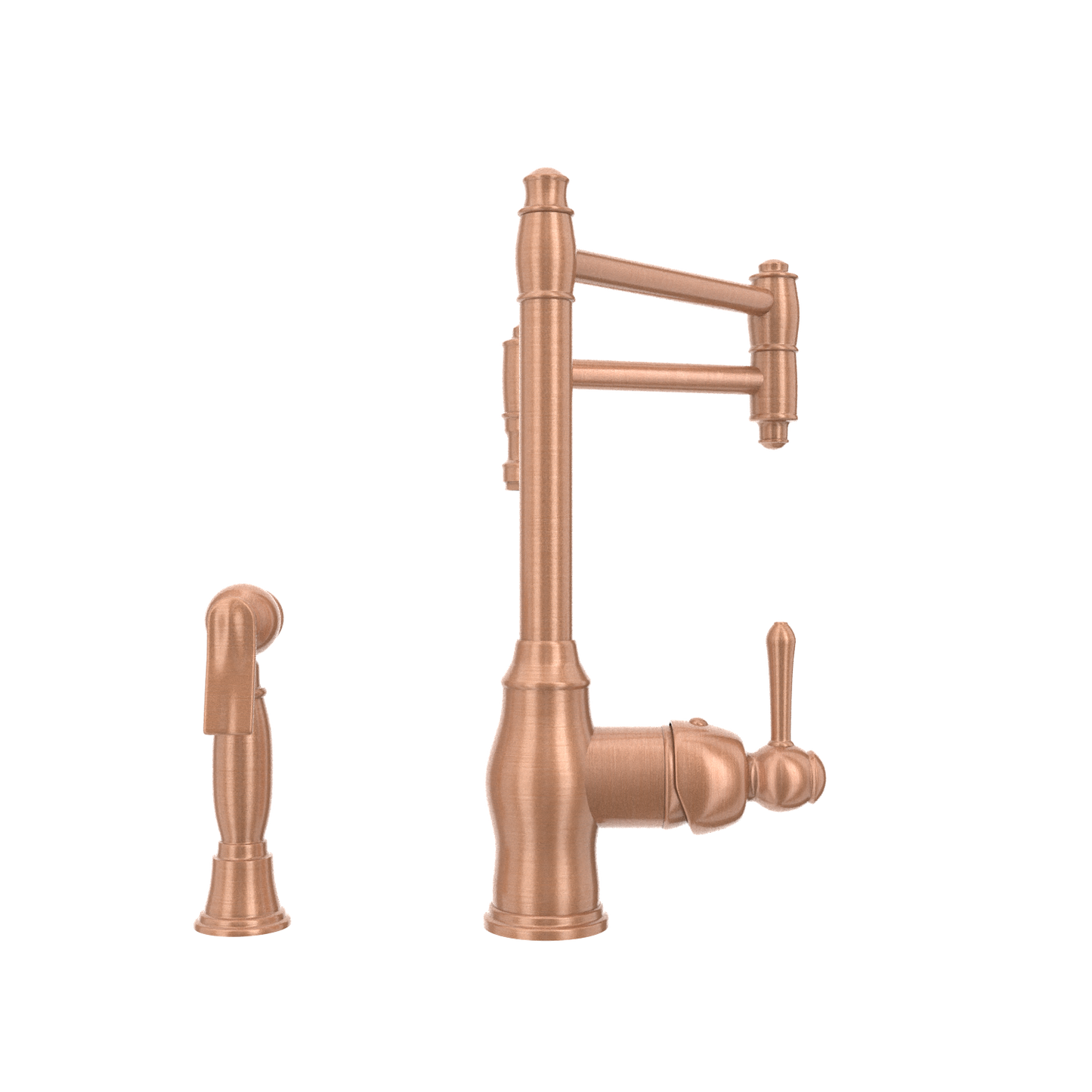 One-Handle Copper Pot Filler Kitchen Faucet with Side Sprayer