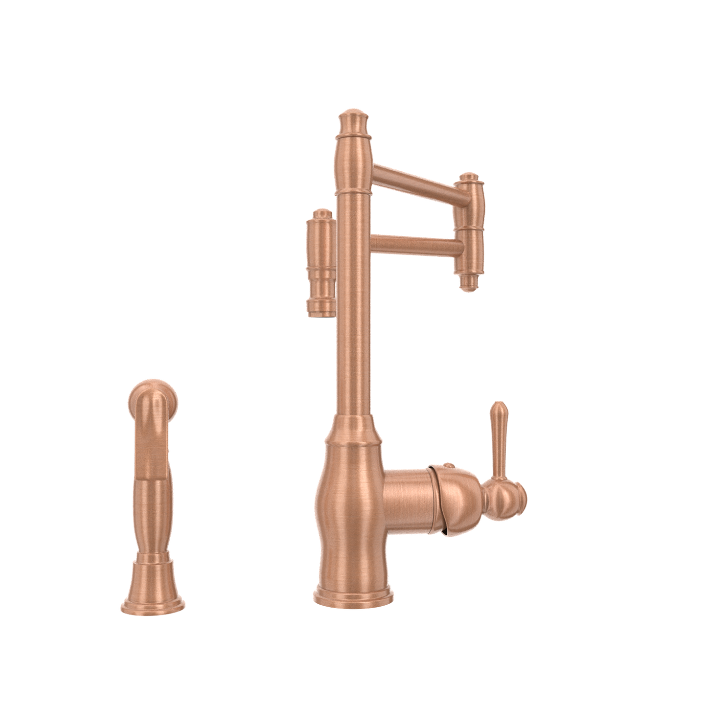 One-Handle Copper Pot Filler Kitchen Faucet with Side Sprayer