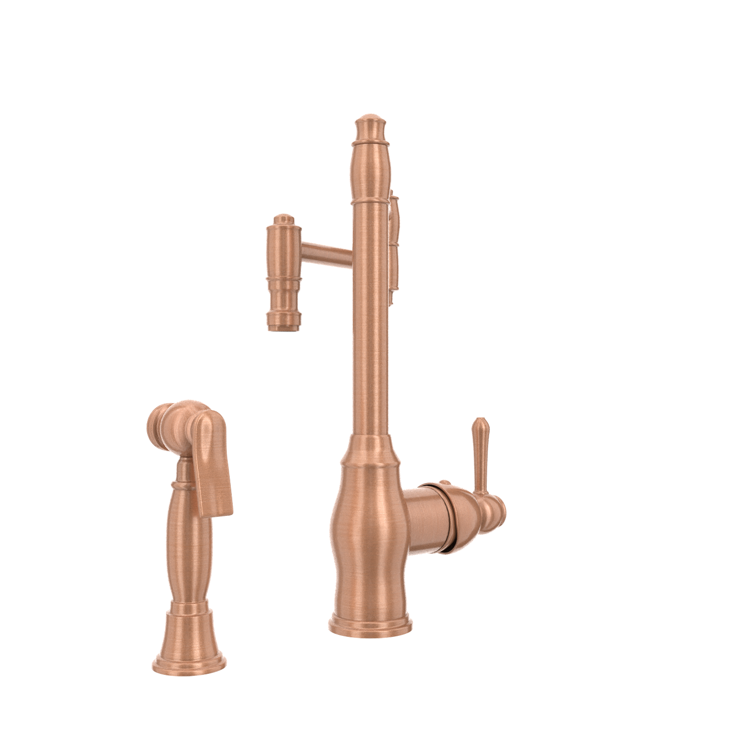 One-Handle Copper Pot Filler Kitchen Faucet with Side Sprayer