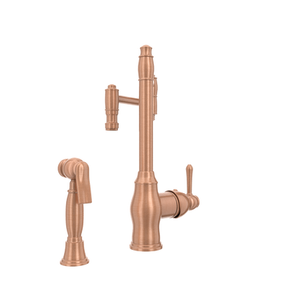 One-Handle Copper Pot Filler Kitchen Faucet with Side Sprayer