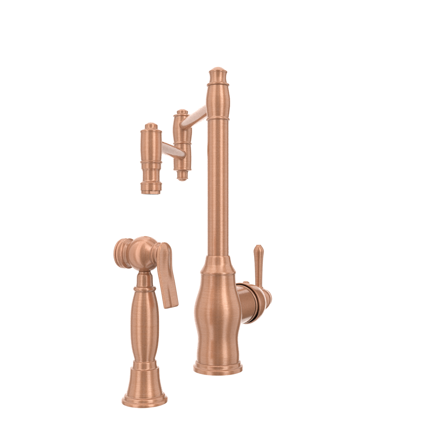One-Handle Copper Pot Filler Kitchen Faucet with Side Sprayer