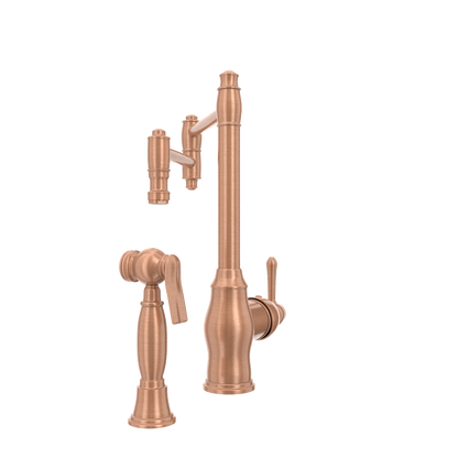 One-Handle Copper Pot Filler Kitchen Faucet with Side Sprayer